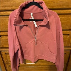 Lululemon pink Scuba oversized funnel neck half zip